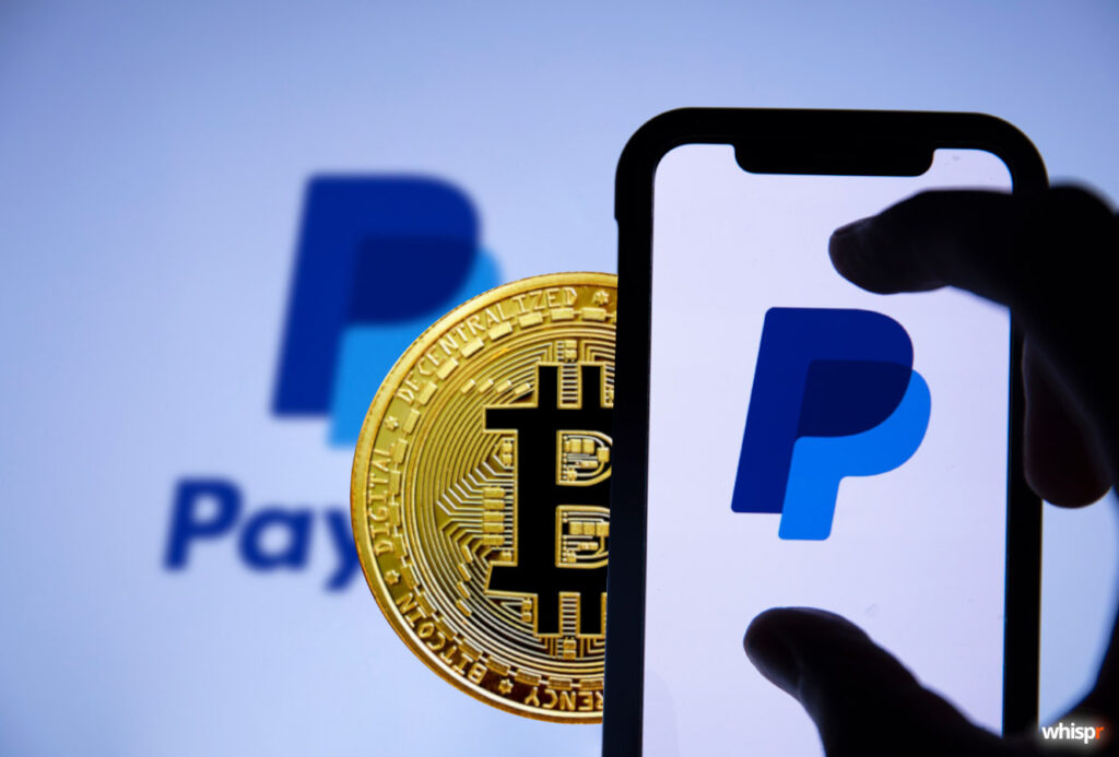 PayPal amplía sus servicios de criptomonedas permitiendo pagos con más de 100 monedas digitales PayPal amplía sus servicios de criptomonedas · WHISPR