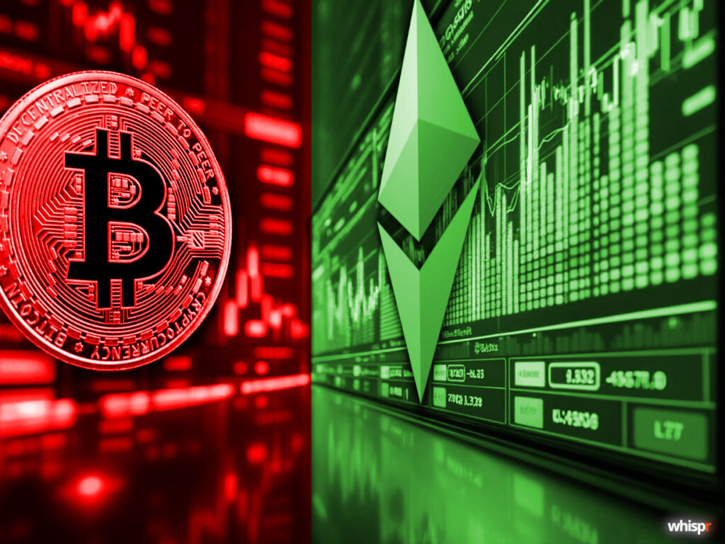 ETF: Bitcoin pierde $196M y Ethereum se recupera · WHISPR
