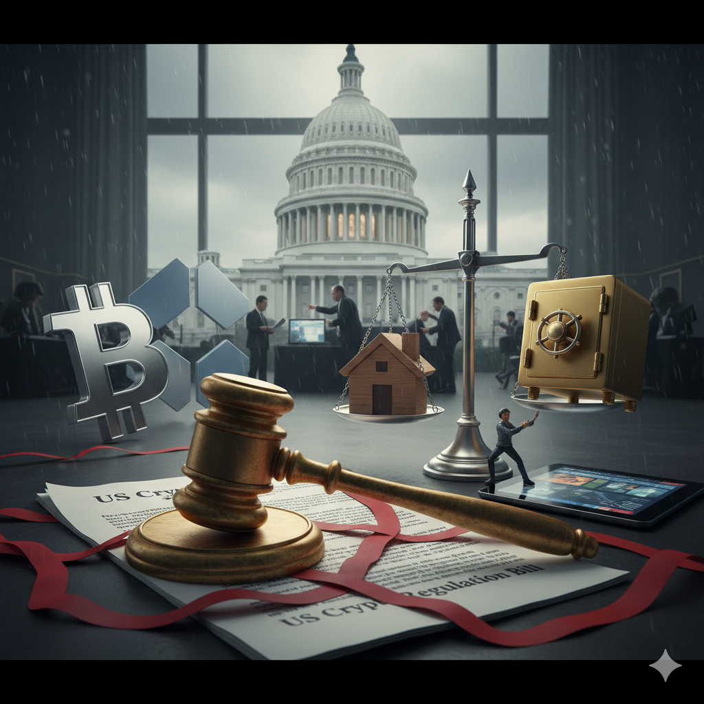 La ley cripto de EE. UU. se estanca: prioridad a la vivienda y guerra con la banca retrasan el marco regulatorio La ley cripto de EE. UU. se estanca