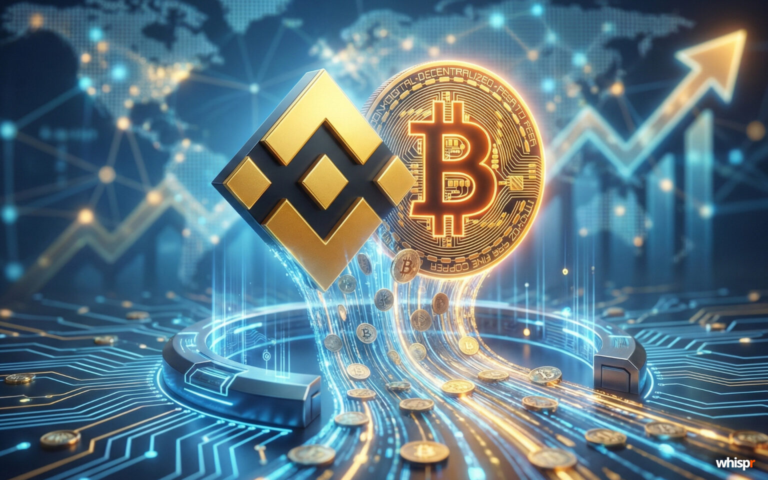 Binance apuesta fuerte por Bitcoin: convierte su fondo de seguridad de $1,000 millones en BTC Binance convierte su fondo de $1.000M en Bitcoin · WHISPR
