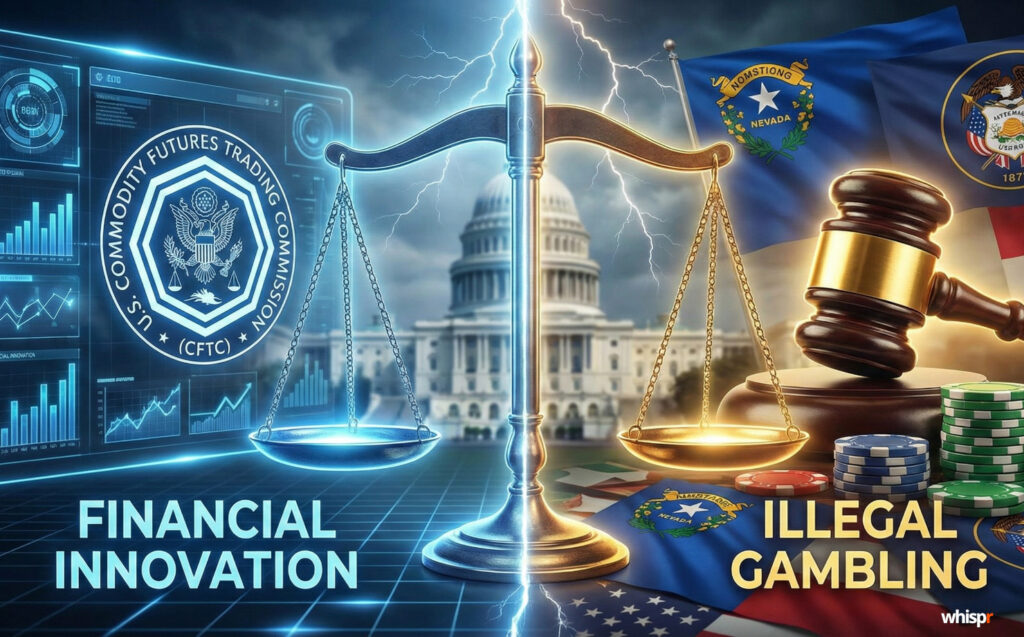 La CFTC planta cara a los estados: los mercados de predicción, ¿innovación financiera o juego ilegal? La CFTC vs los estados por los mercados de predicción · WHISPR