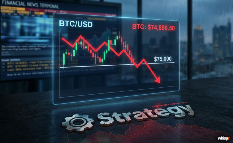 Strategy bajo presión: su fortuna en Bitcoin en pérdidas · WHISPR