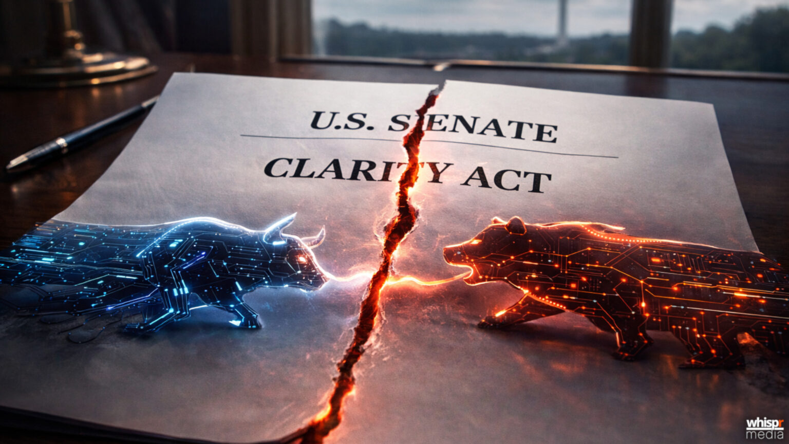 Hoskinson y Garlinghouse chocan por la CLARITY Act · WHISPR