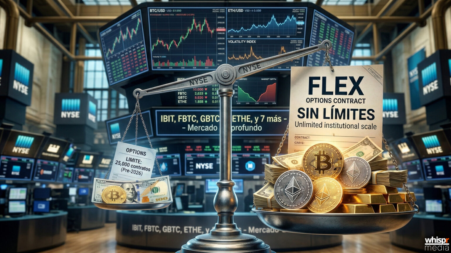 NYSE quita los límites en opciones de ETF de Bitcoin · WHISPR