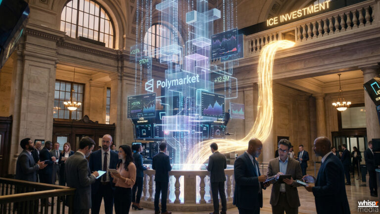 La dueña de la NYSE dobla su apuesta por Polymarket · WHISPR